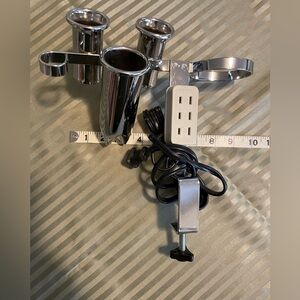 Chrome Styling Tool  Holder with Power Strip